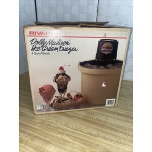 Rival Dolly Madison Almond Ice Cream Freezer 8400 Electric 4 qt. With Box